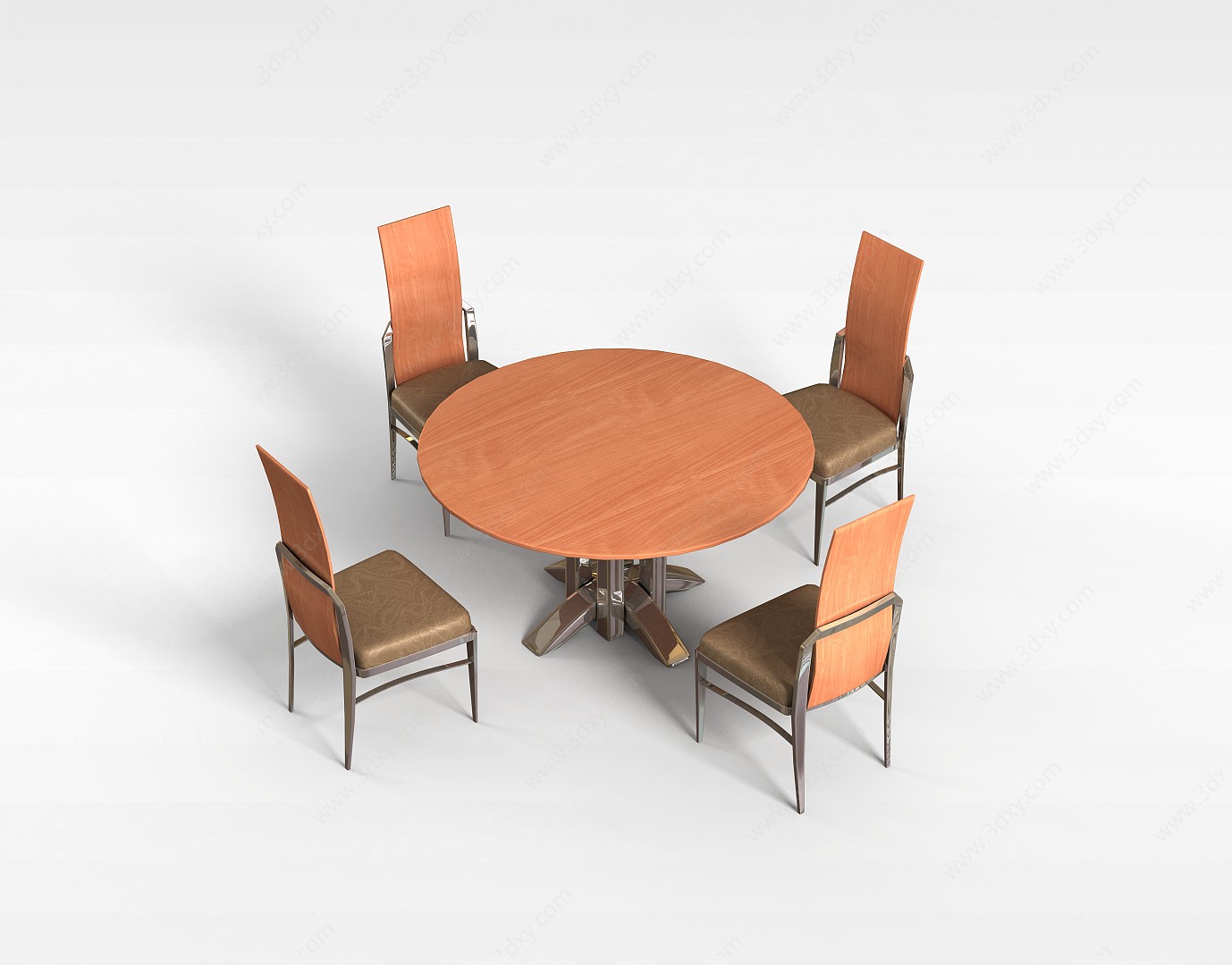木制办公桌椅3D模型