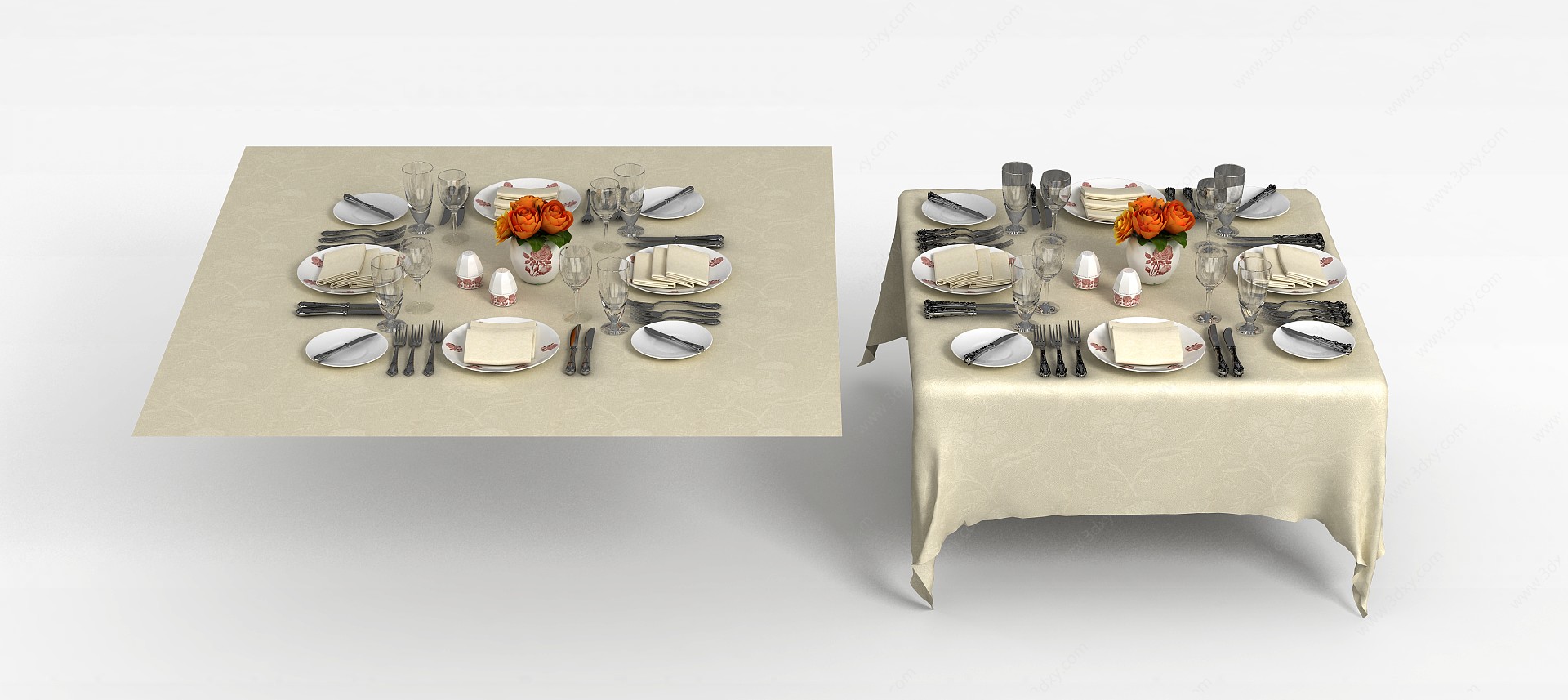 餐桌餐具3D模型