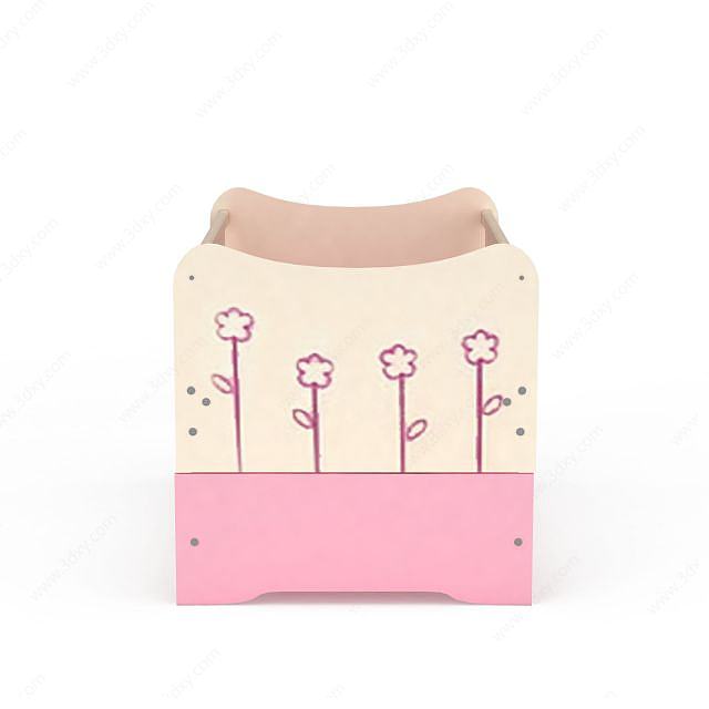 粉色儿童床3D模型