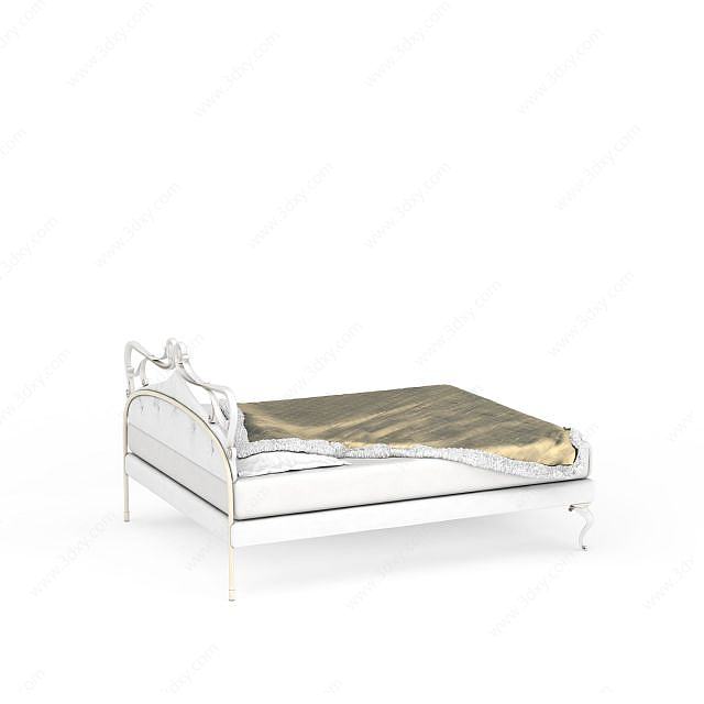 简约欧式床3D模型