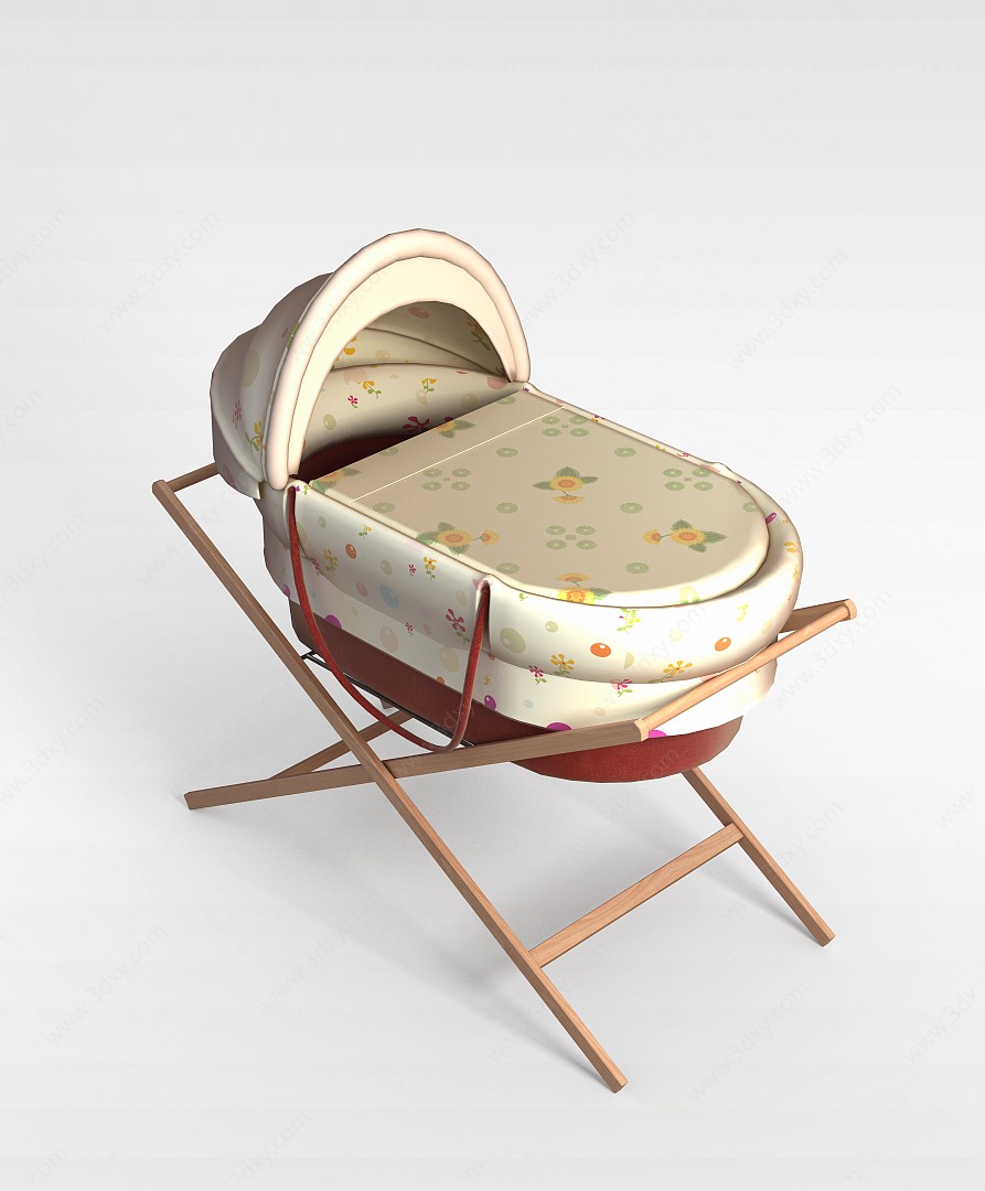 木质婴儿床3D模型