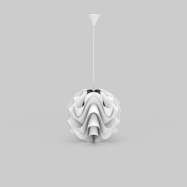 现代白色吊灯3D模型