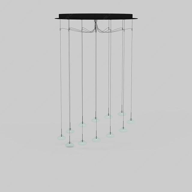 水晶柱吊灯3D模型