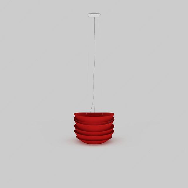 红色吊灯3D模型