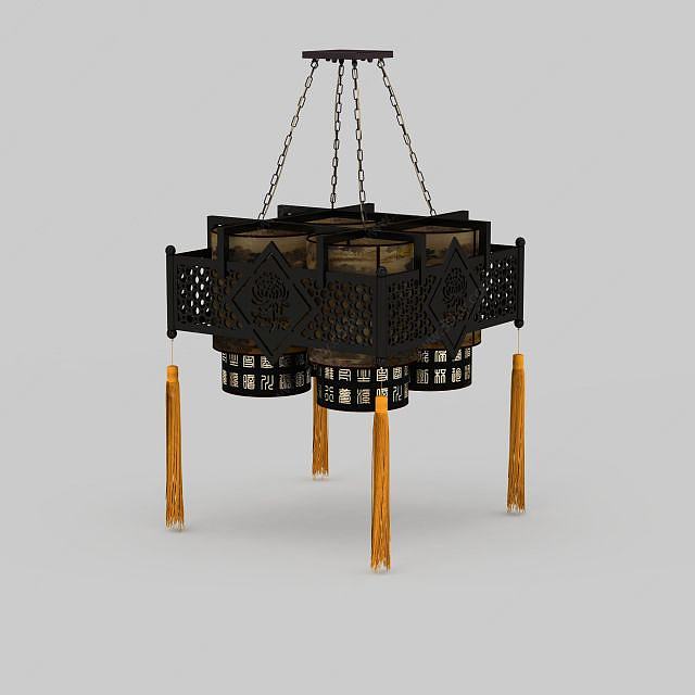 中式客厅灯具3D模型