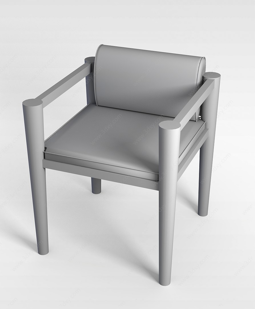 木制高脚椅3D模型