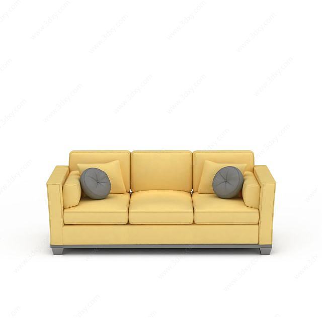 米黄色沙发3D模型