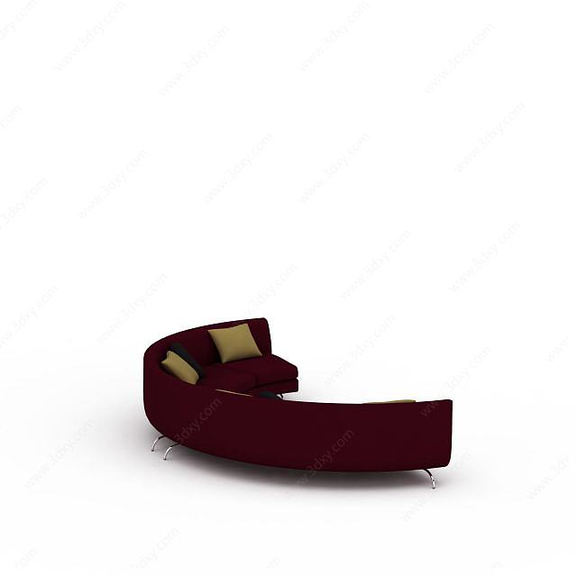 半圆形沙发3D模型