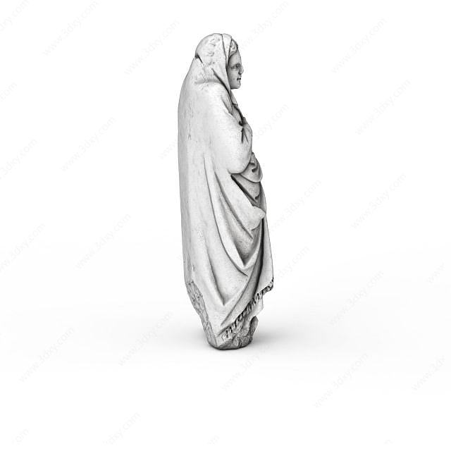 维京女人雕塑3D模型