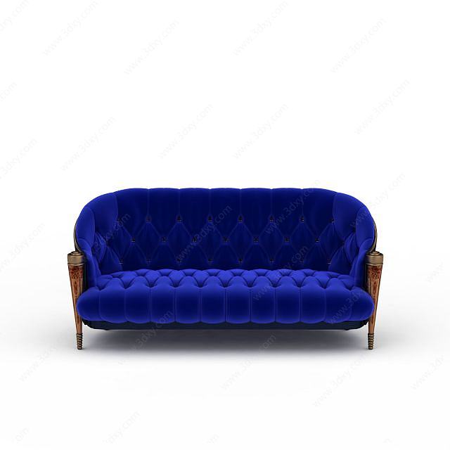 蓝色简约沙发3D模型