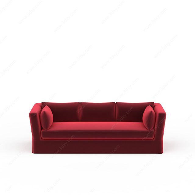 现代红色沙发3D模型