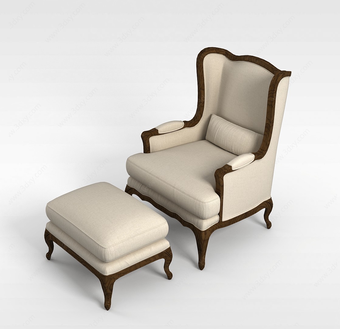 沙发凳组合3D模型