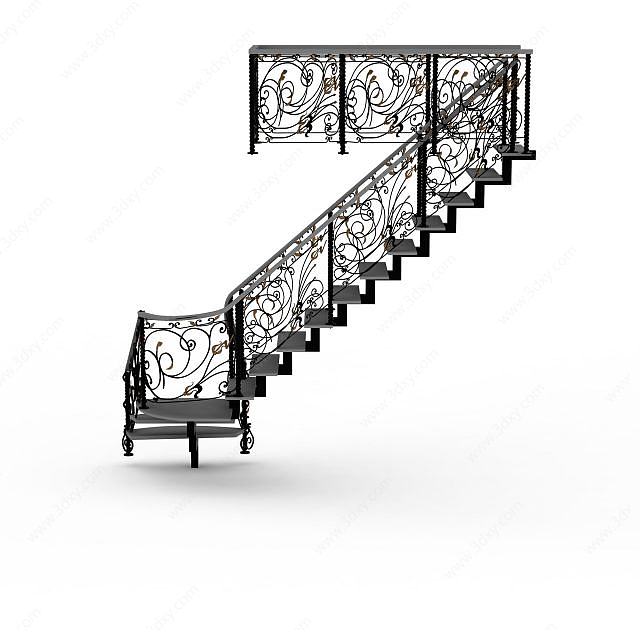 个性镂空楼梯3D模型