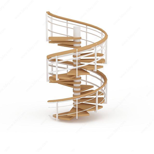 木制旋转楼梯3D模型