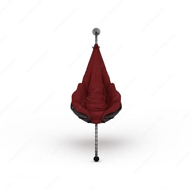 红色创意吊椅3D模型