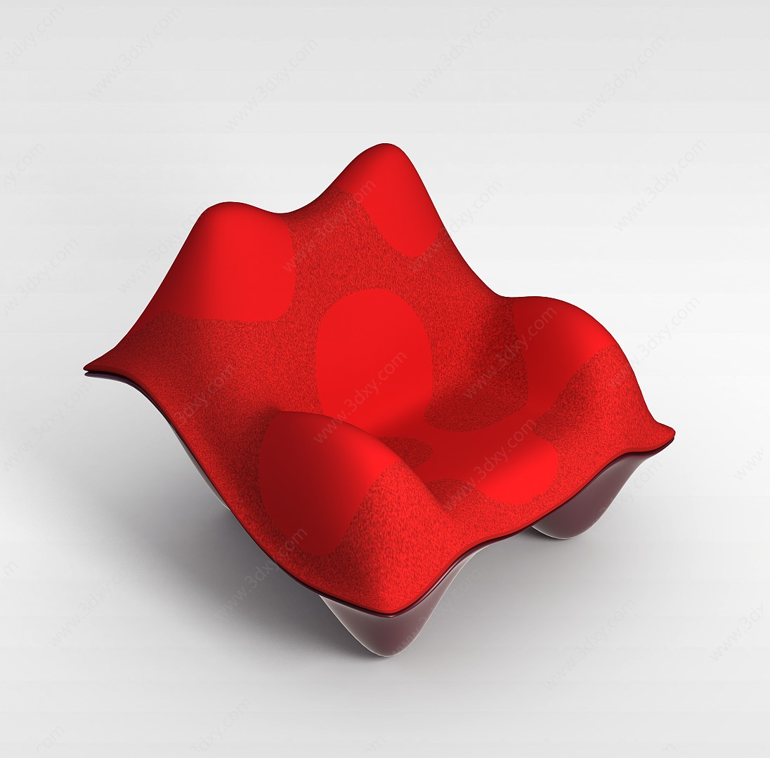 红色个性椅子3D模型