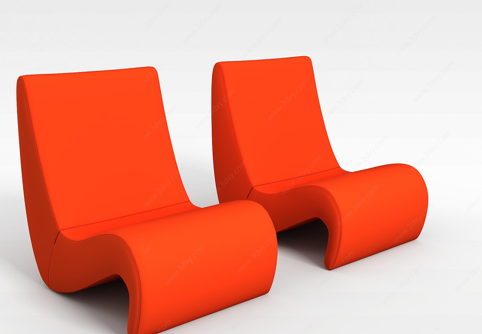 创意红色椅子3D模型