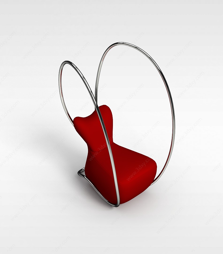 红色创意椅3D模型