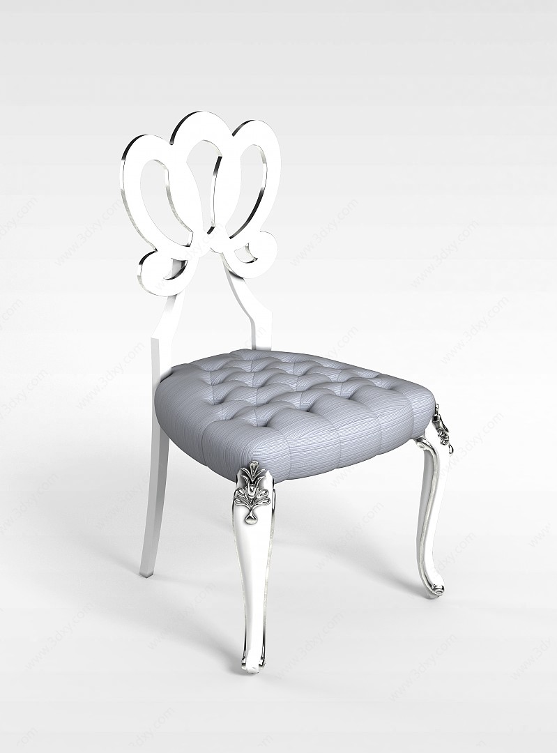 白色镂空椅子3D模型