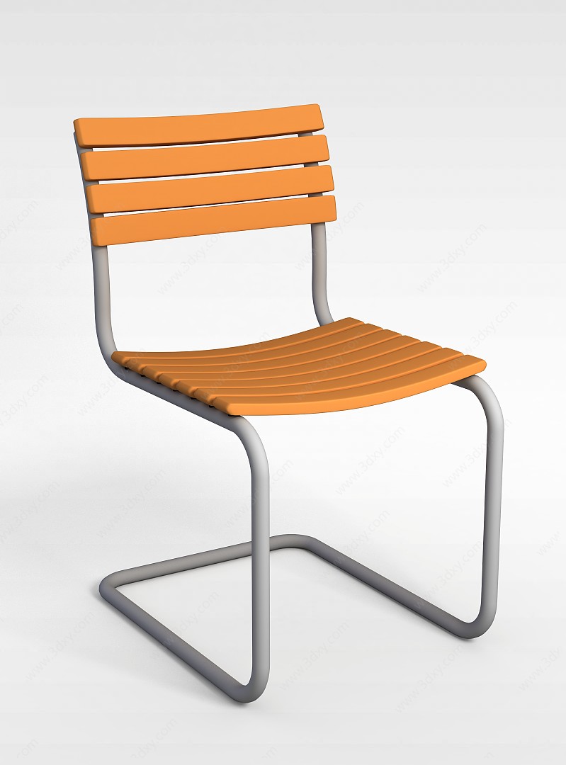 简约木椅子3D模型