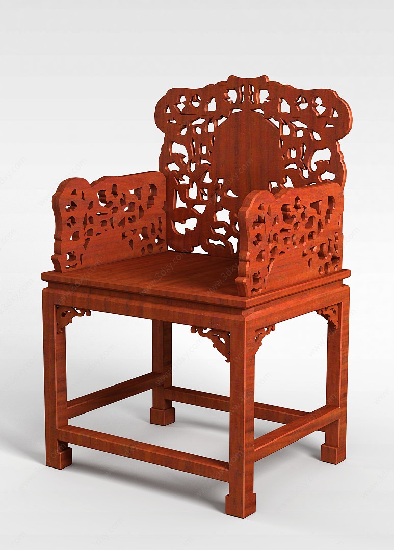 复古雕花椅子3D模型
