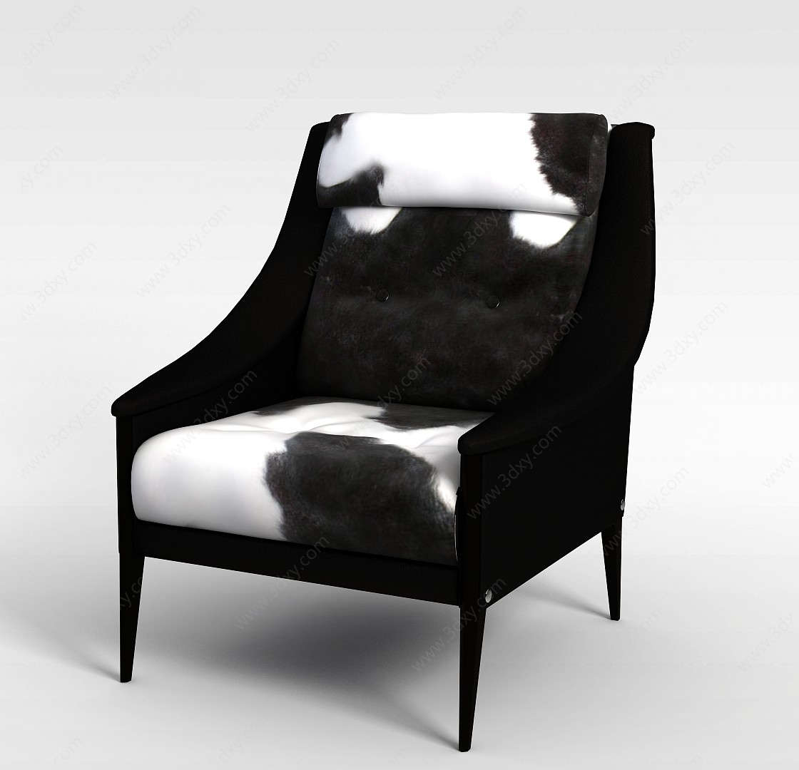 黑色花纹椅子3D模型