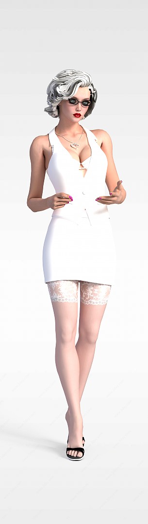 白衣女人3D模型