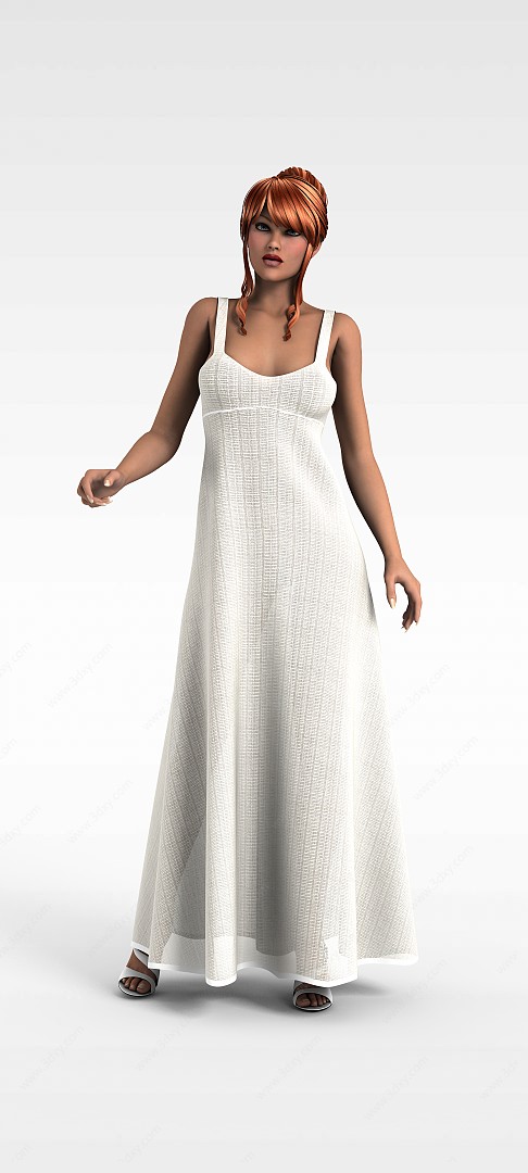 长裙女人3D模型