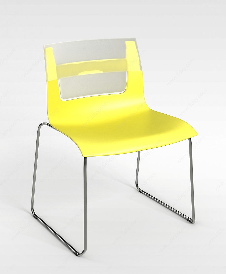 高脚黄色椅子3D模型