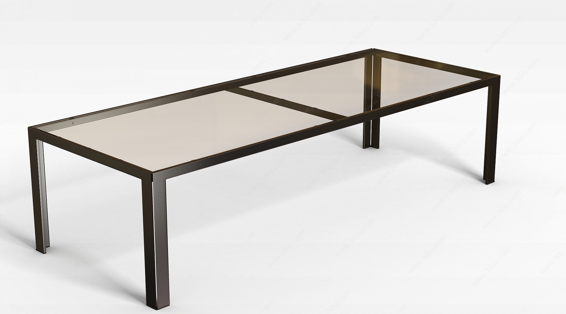 简易钢化玻璃桌3D模型