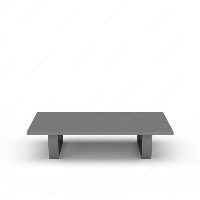 四方实木桌子3D模型