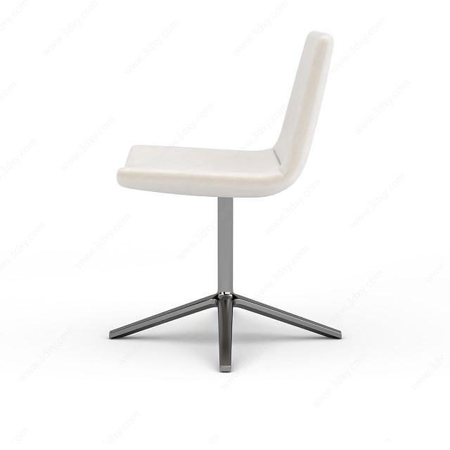 白色单人椅3D模型