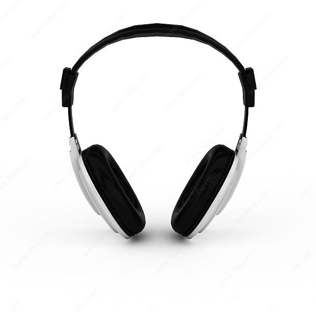 黑色音乐耳机3D模型