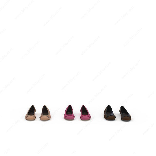女式鞋组合3D模型