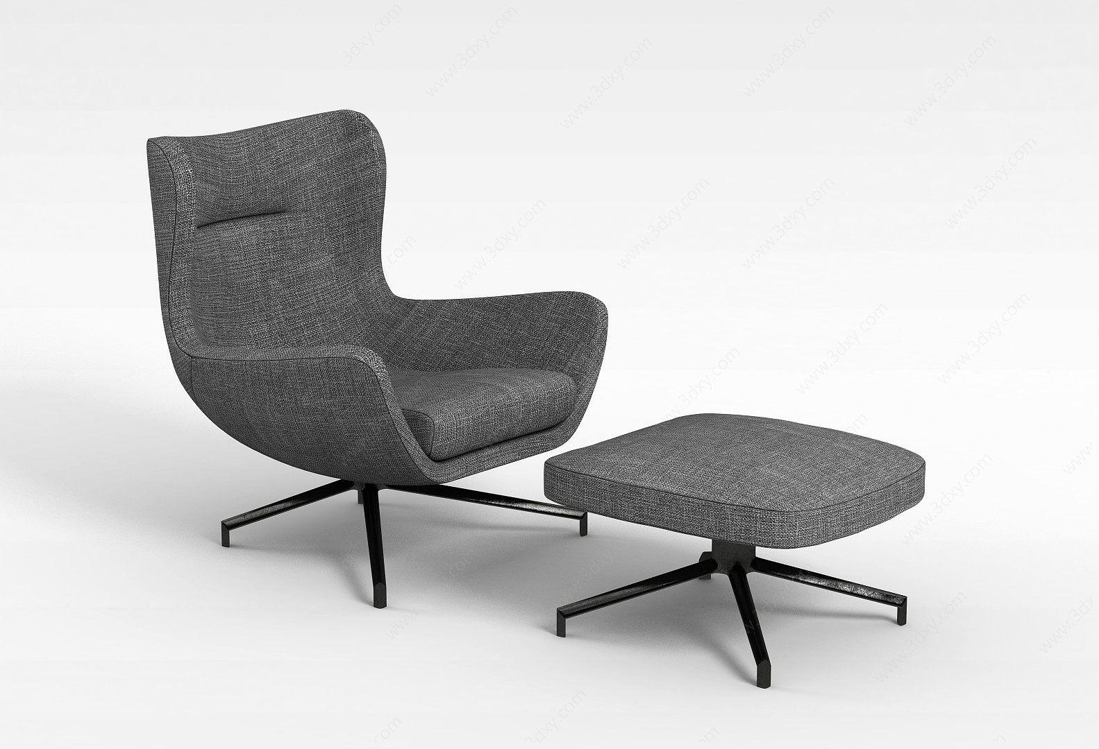 灰色沙发转椅3D模型
