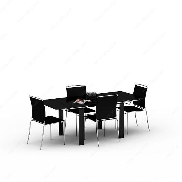 黑色时尚桌椅3D模型