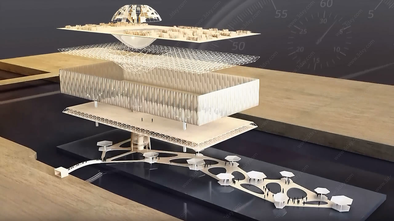 浮动的世博馆3D模型