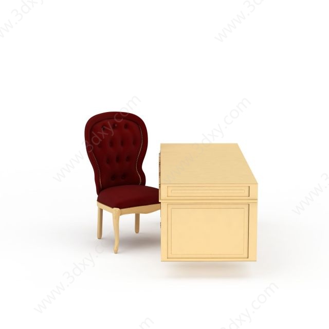 欧式简约桌椅3D模型