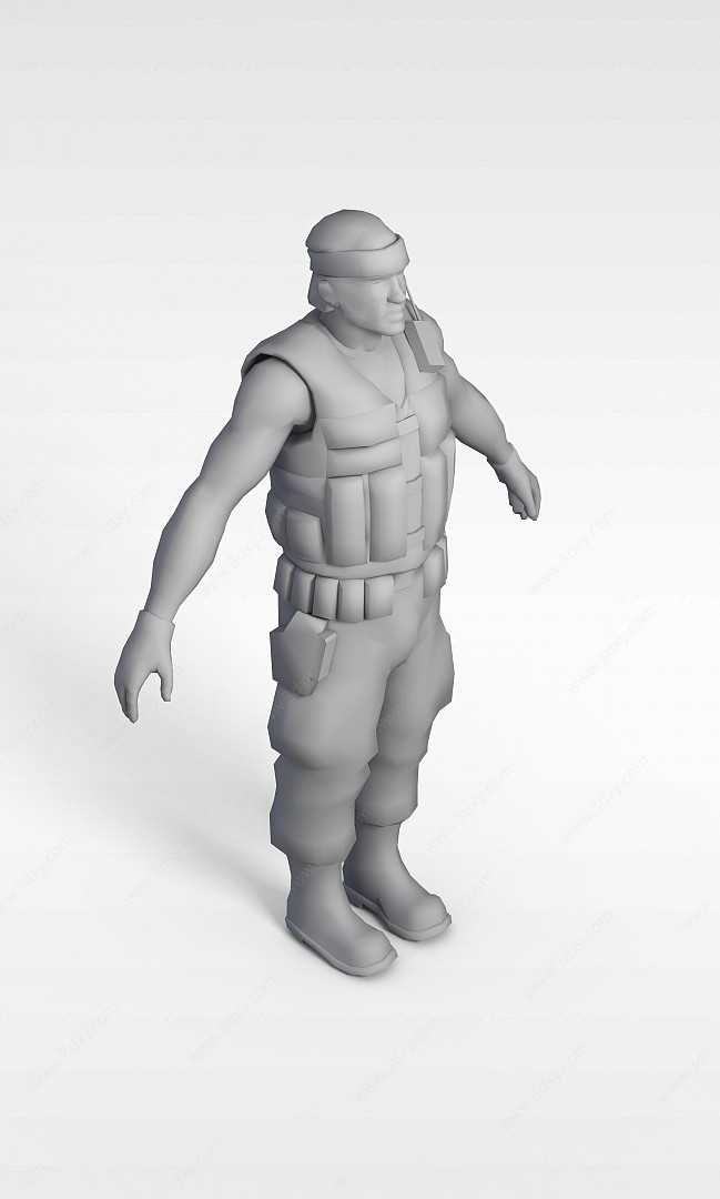 男性玩具士兵3D模型