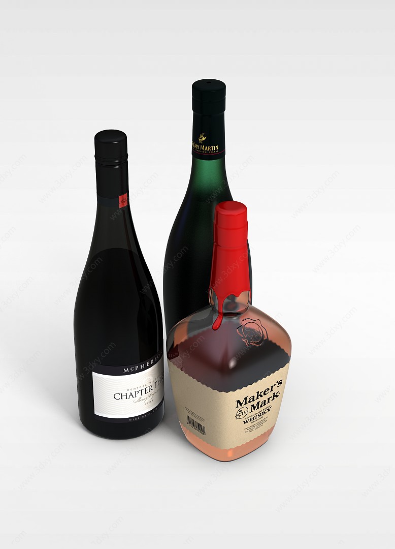 外国红酒3D模型