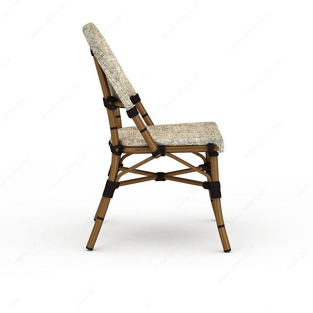 竹制休闲椅3D模型