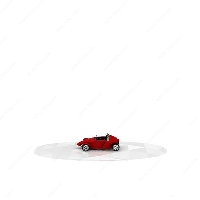 红色跑车玩具3D模型