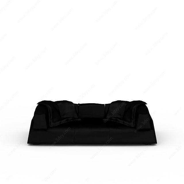 黑色多人沙发3D模型