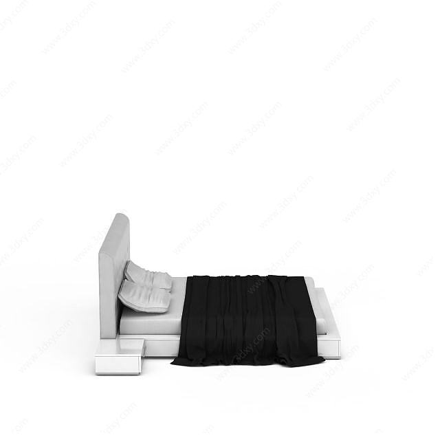 现代简约床3D模型