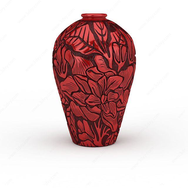 红色花瓶3D模型