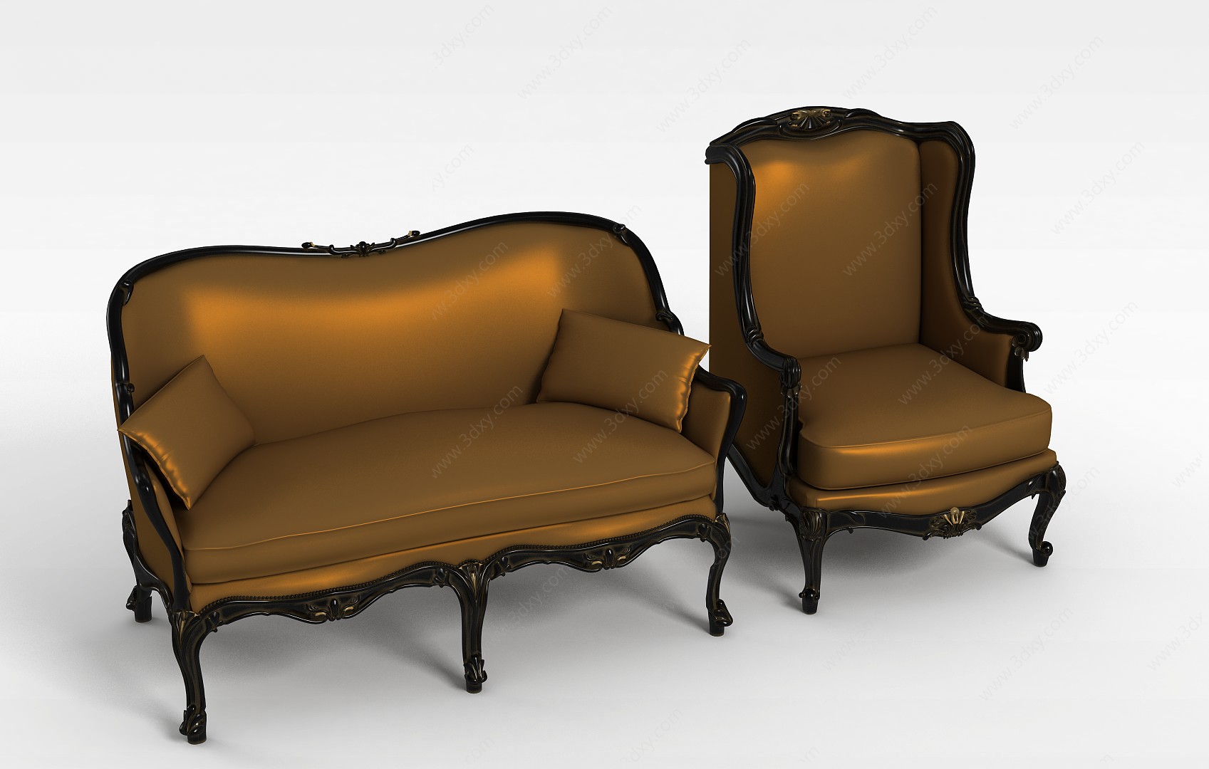 古典沙发组合3D模型