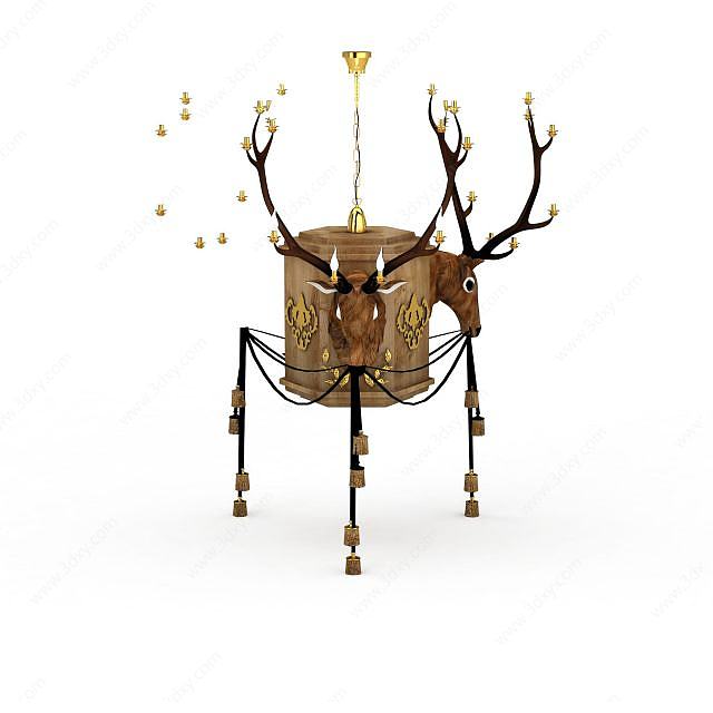 鹿造型吊灯3D模型