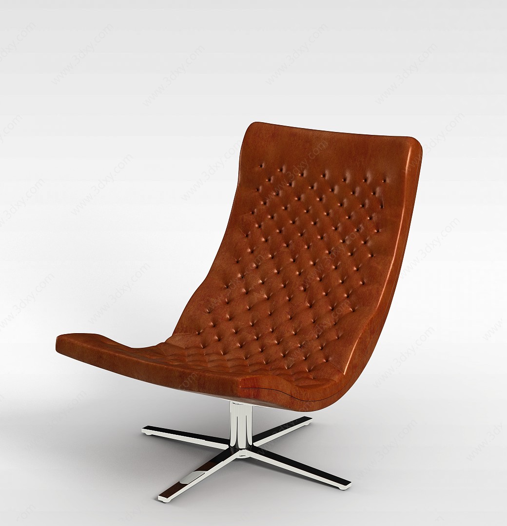 褐色沙发转椅3D模型