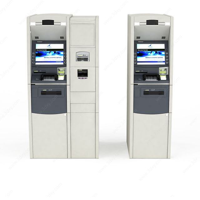 白色ATM机3D模型