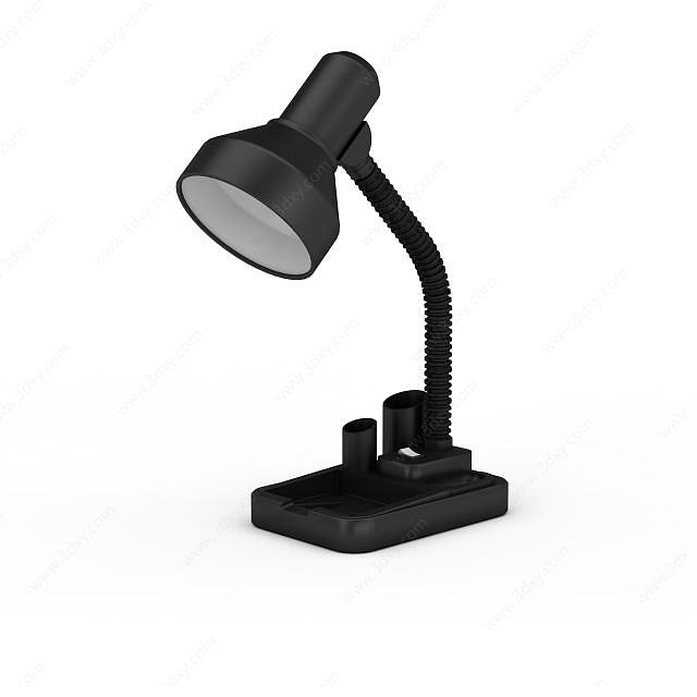 黑色书桌台灯3D模型